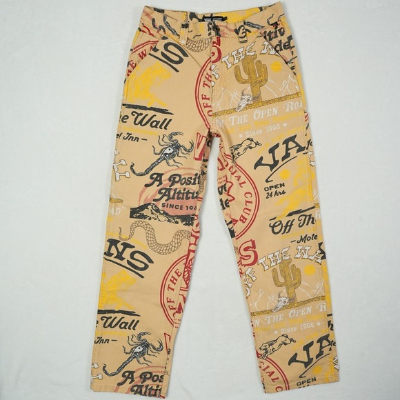Vans Other - Vans Drill Chore Carpenter Pants‎ Mens 30x31 Tan Graphic Print Loose Fit